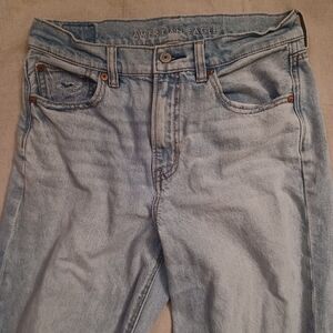 American Eagle Super High-Rise Baggy Straight Jeans Women's Size 4 Long
